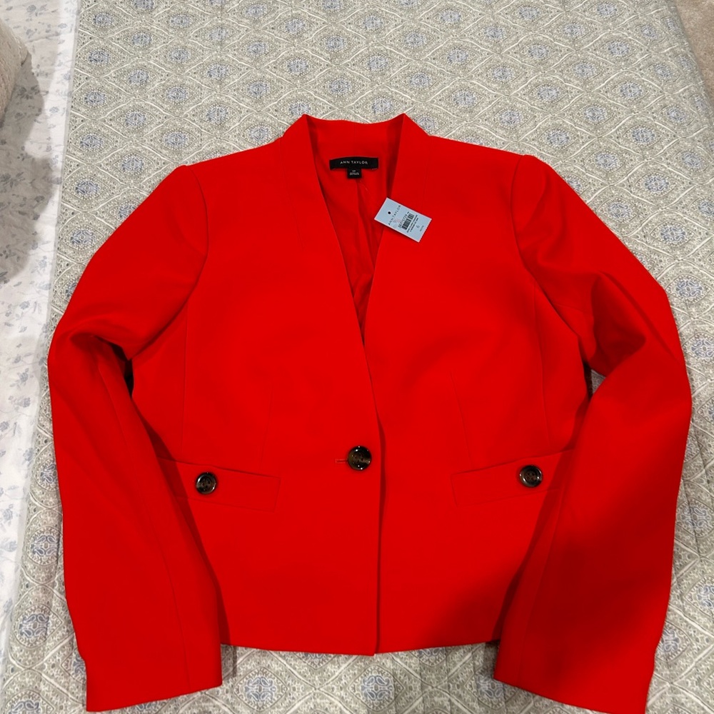Ann Taylor crepe Women's Red Blazer 6p